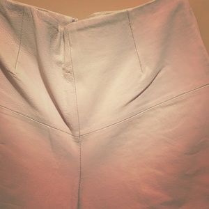 White leather culottes